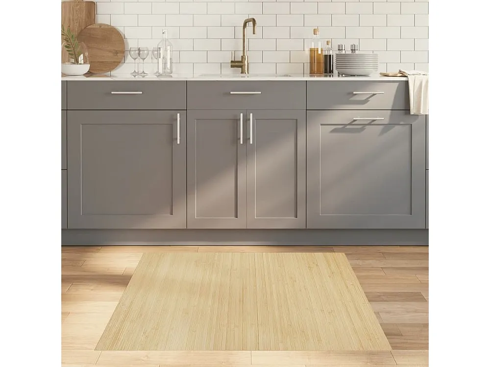Tapete retangular 100x100 cm bambu cor natural clara Clicnbuy