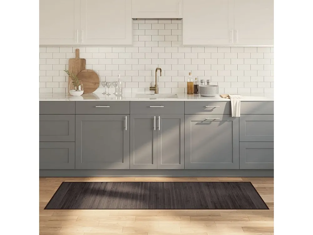 Tapete retangular 70x200 cm bambu castanho-escuro Clicnbuy