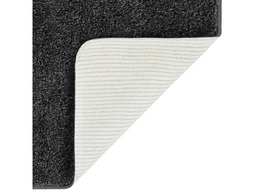Tapete shaggy 120x170 cm antiderrapante cinzento-escuro Clicnbuy