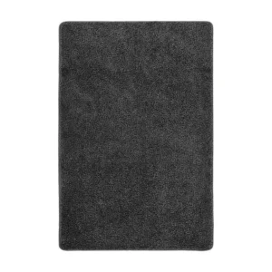 Tapete shaggy 140x200 cm antiderrapante cinzento-escuro Clicnbuy