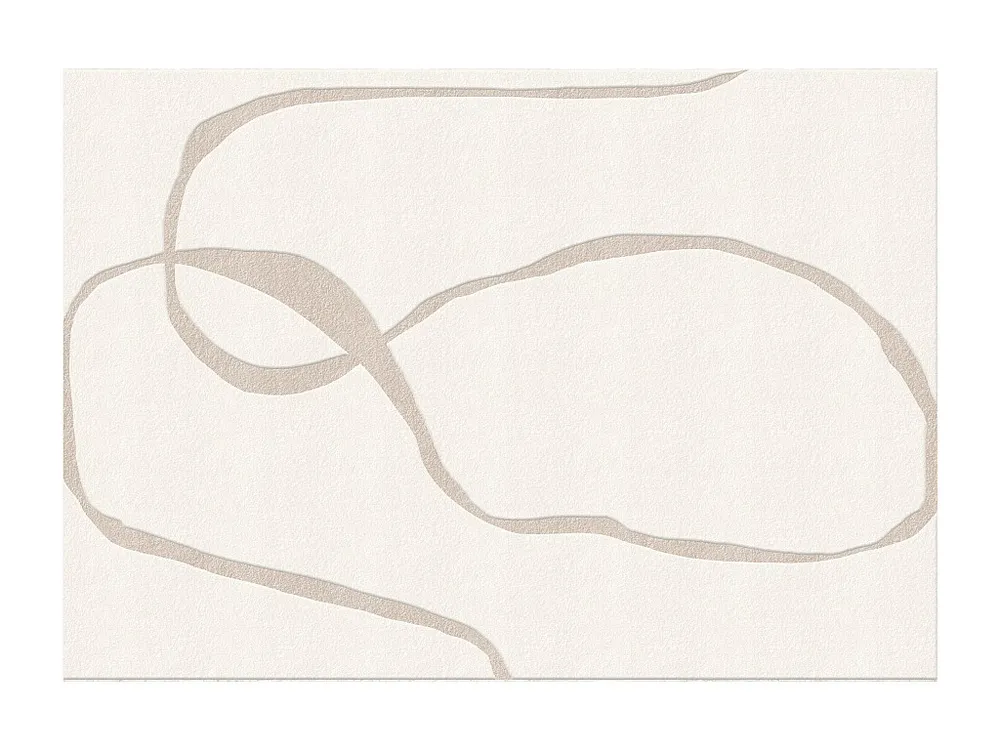 Tapete shaggy design motivos abstratos 160x230 cm cor creme e taupe GALANCIA OZAIA