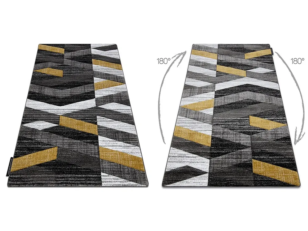 Tapete ALTER Bax listras ouro 120x170 cm RugsX