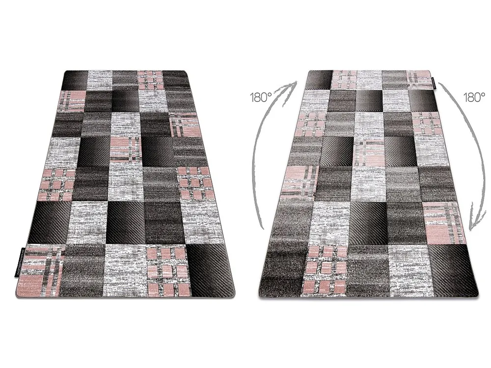 Tapete ALTER Siena quadrados treliç cinzento 160x220 cm RugsX