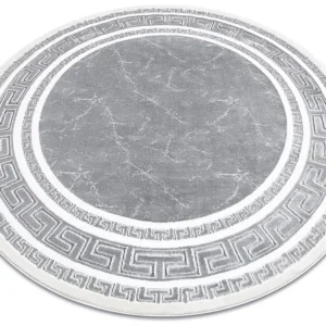 Tapete GLOSS redondo moderno 2813 27 à moda, quadro, grego cinzento cercle 200 cm RugsX
