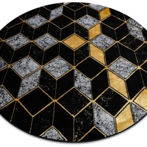 Tapete GLOSS redondo moderno 400B 86 à moda, glamour, art deco, 3D ge cercle 120 cm RugsX