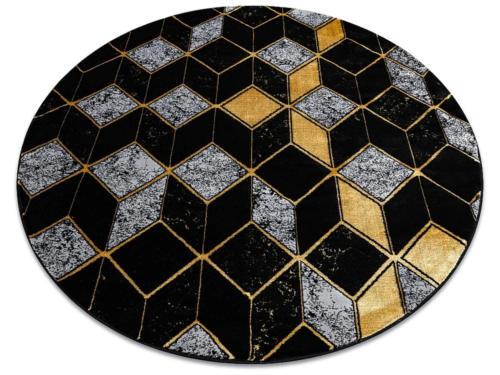 Tapete GLOSS redondo moderno 400B 86 à moda, glamour, art deco, 3D ge cercle 120 cm RugsX