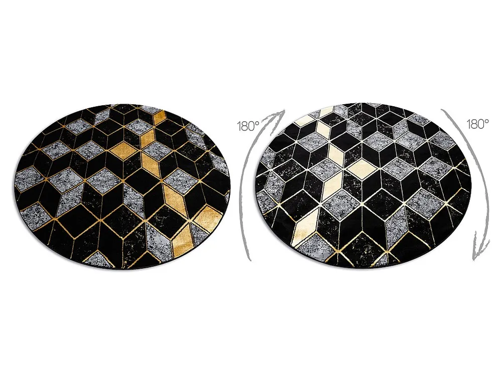 Tapete GLOSS redondo moderno 400B 86 à moda, glamour, art deco, 3D ge cercle 120 cm RugsX