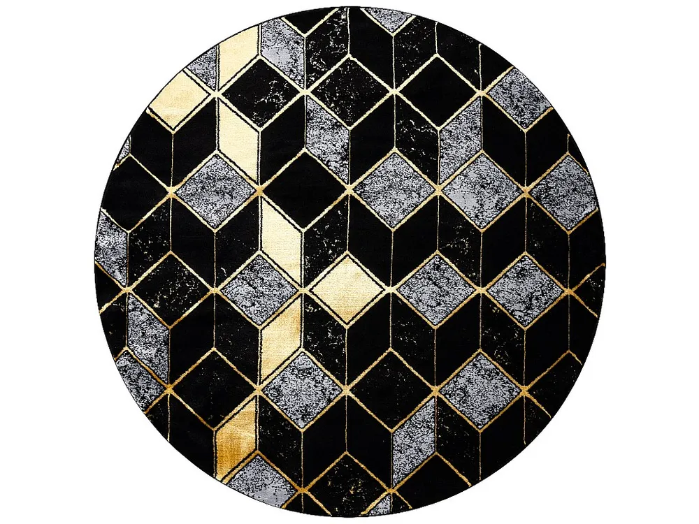 Tapete GLOSS redondo moderno 400B 86 à moda, glamour, art deco, 3D ge cercle 120 cm RugsX