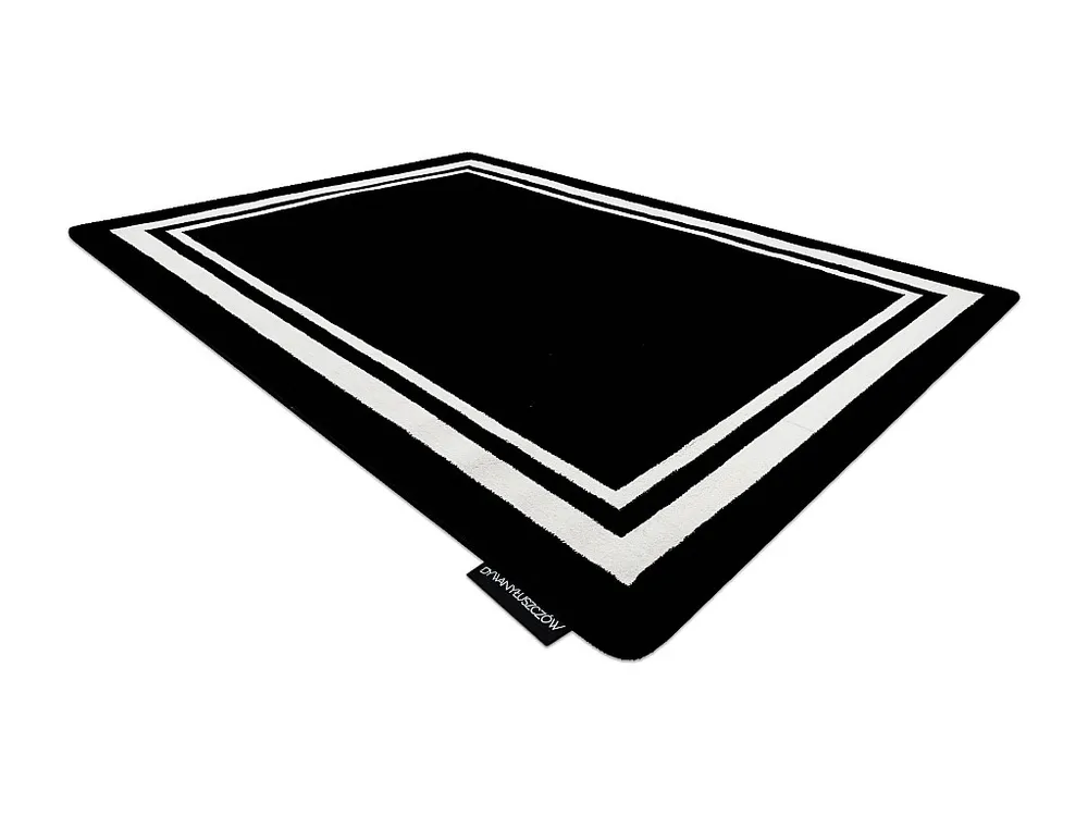 Tapete HAMPTON Border quadro preto 160x220 cm RugsX