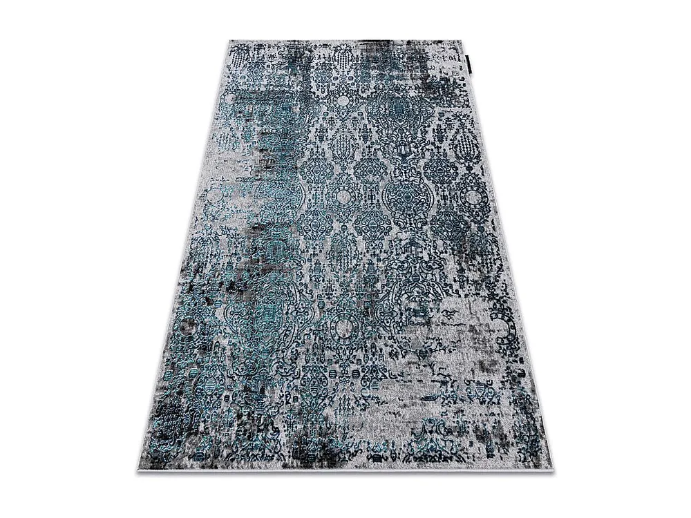 Tapete DE LUXE moderno 2081 Ornamento vintage - Structural azul / cinz 120x170 cm RugsX