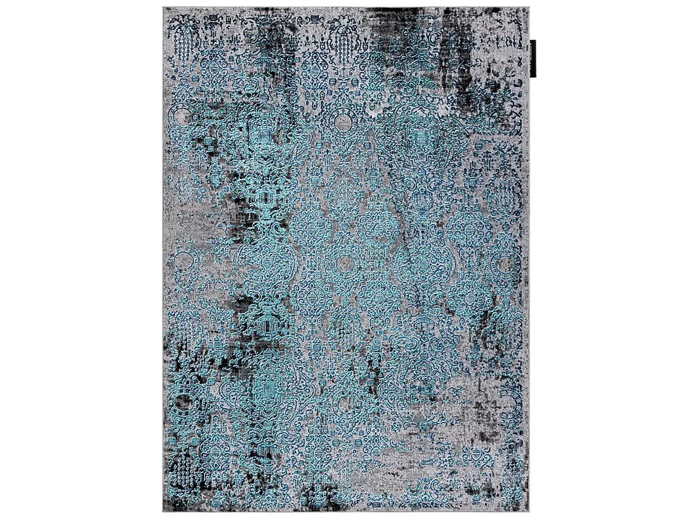 Tapete DE LUXE moderno 2081 Ornamento vintage - Structural azul / cinz 120x170 cm RugsX