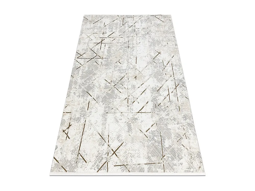 Tapete moderno DUKE 51393 creme / dourado - Geométrico, vintage estru 240x330 cm RugsX