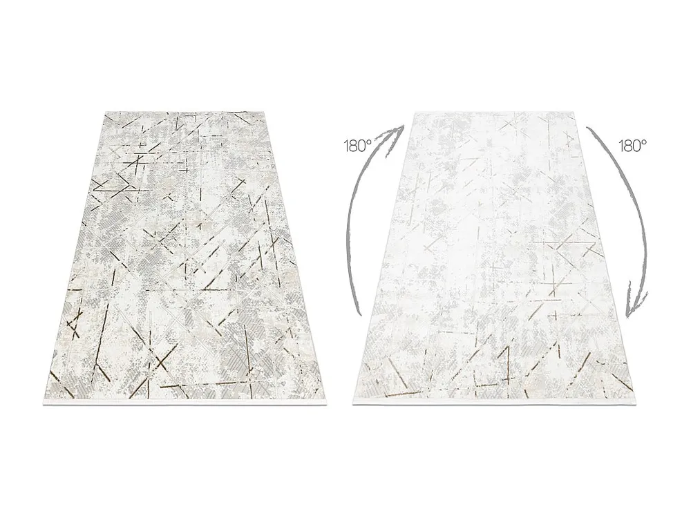 Tapete moderno DUKE 51393 creme / dourado - Geométrico, vintage estru 240x330 cm RugsX