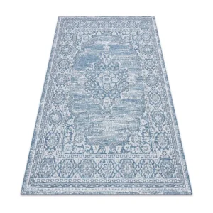 Tapete prumo SIZAL LOFT 21213 Ornamento azul / prata / marfim 160x230 cm RugsX