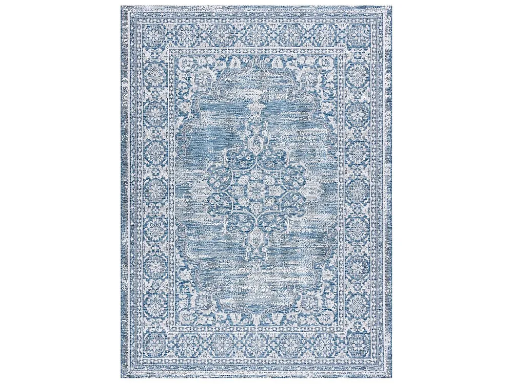 Tapete prumo SIZAL LOFT 21213 Ornamento azul / prata / marfim 160x230 cm RugsX