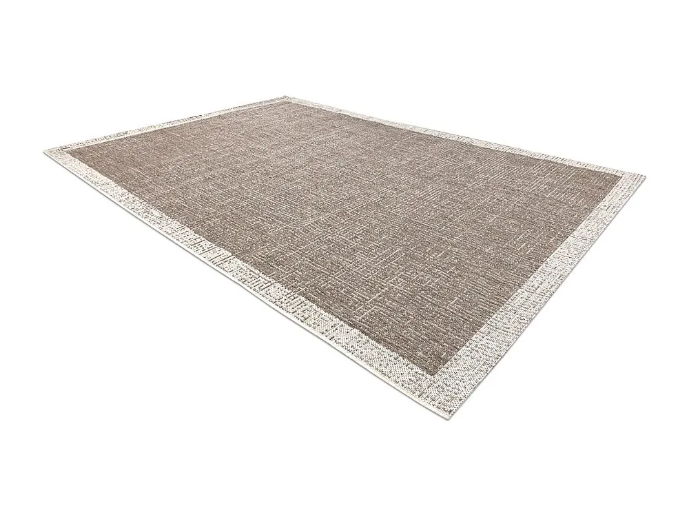 Tapete SIZAL FLOORLUX 20401 Quadro taupe / champanhe 140x200 cm RugsX