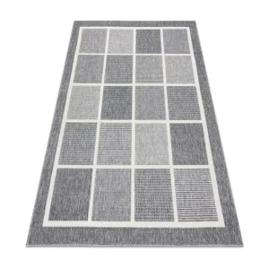 Tapete SPRING 20426332 Sisal quadrados, quadro boucle - cinzento 140x200 cm RugsX
