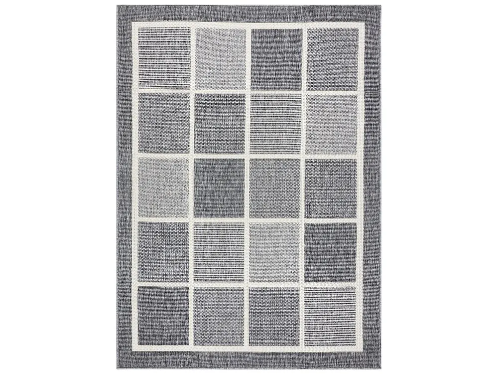 Tapete SPRING 20426332 Sisal quadrados, quadro boucle - cinzento 140x200 cm RugsX