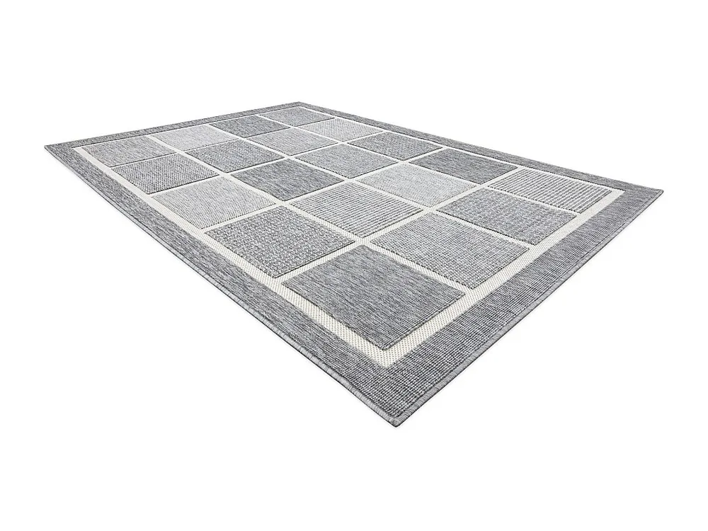 Tapete SPRING 20426332 Sisal quadrados, quadro boucle - cinzento 140x200 cm RugsX