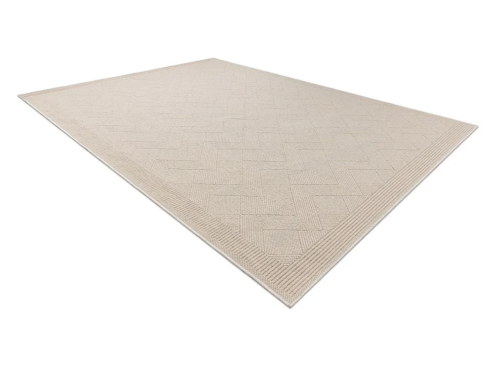 Tapete de lã VILLA 7636/68200 Zigzag SIZAL, tecido plano bege 160x230 cm RugsX