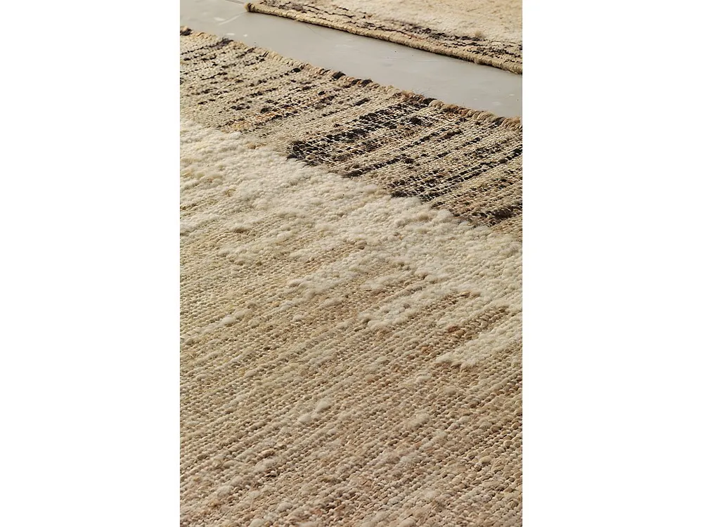 Tapete de lã de juta e algodão 120 cm diam.