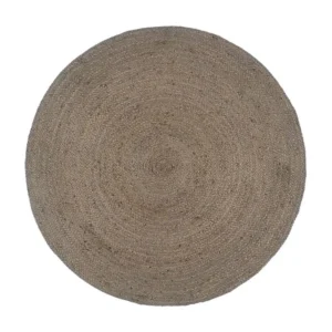 Tapete artesanal em juta redondo 210 cm cinzento Clicnbuy
