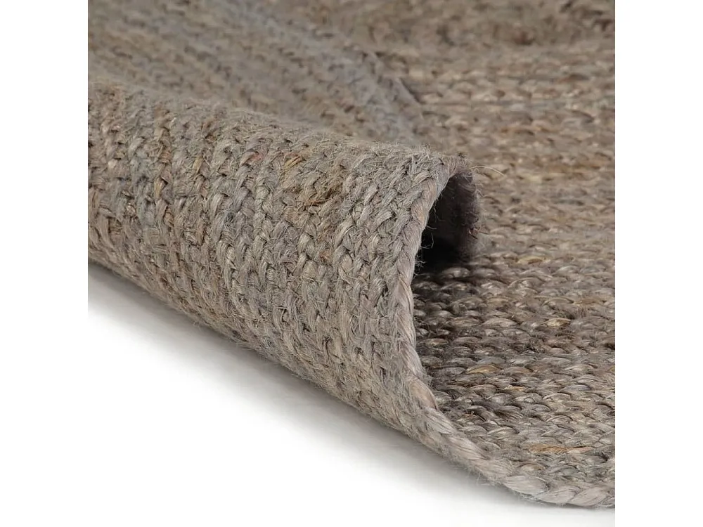Tapete artesanal em juta redondo 210 cm cinzento Clicnbuy