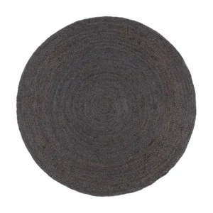 Tapete artesanal em juta redondo 240 cm cinzento-escuro Clicnbuy