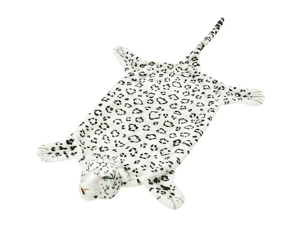 Tapete leopardo de pelúcia, 139 cm, branco Clicnbuy