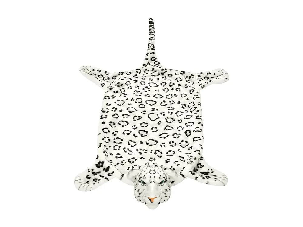 Tapete leopardo de pelúcia, 139 cm, branco Clicnbuy