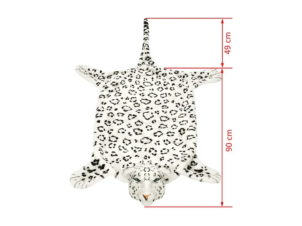 Tapete leopardo de pelúcia, 139 cm, branco Clicnbuy