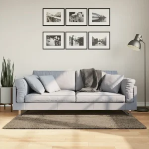 Tapete de pelo alto aspeto brilhante ISTAN 80x150 cm cinzento Clicnbuy
