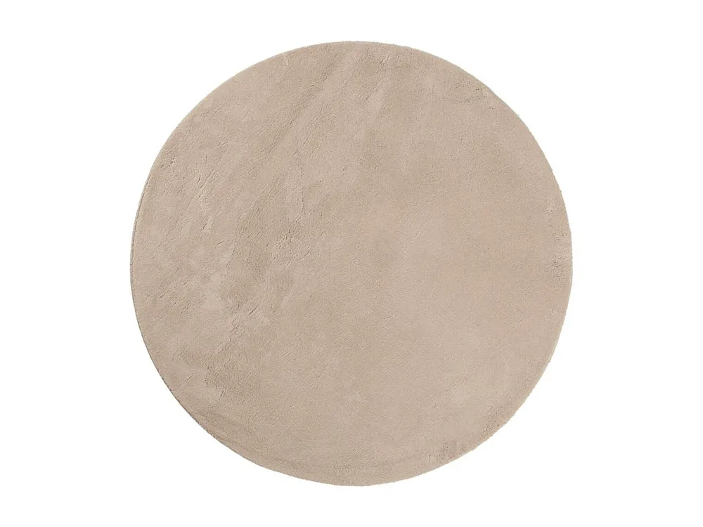 Tapete de pelo curto macio e lavável Ø 100 cm cor areia Clicnbuy