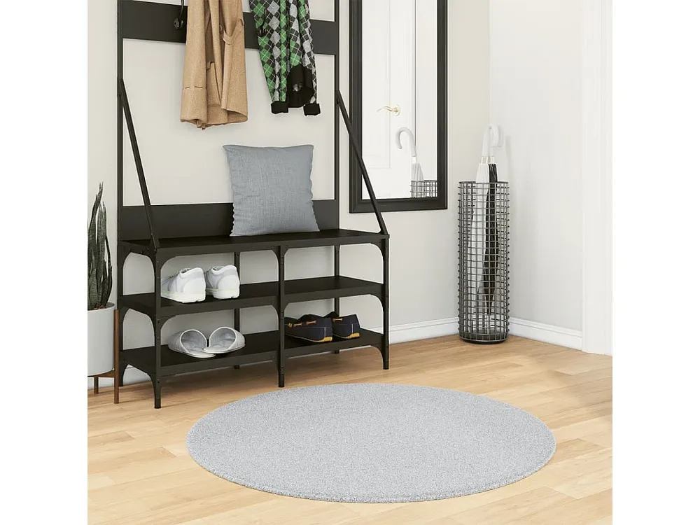 Tapete de pelo curto macio e lavável Ø 100 cm cinzento Clicnbuy