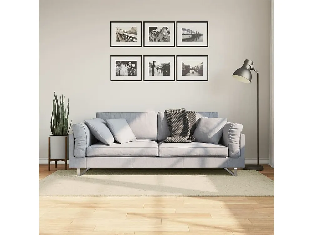Tapete de pelo curto macio e lavável 100x200 cm cor creme Clicnbuy