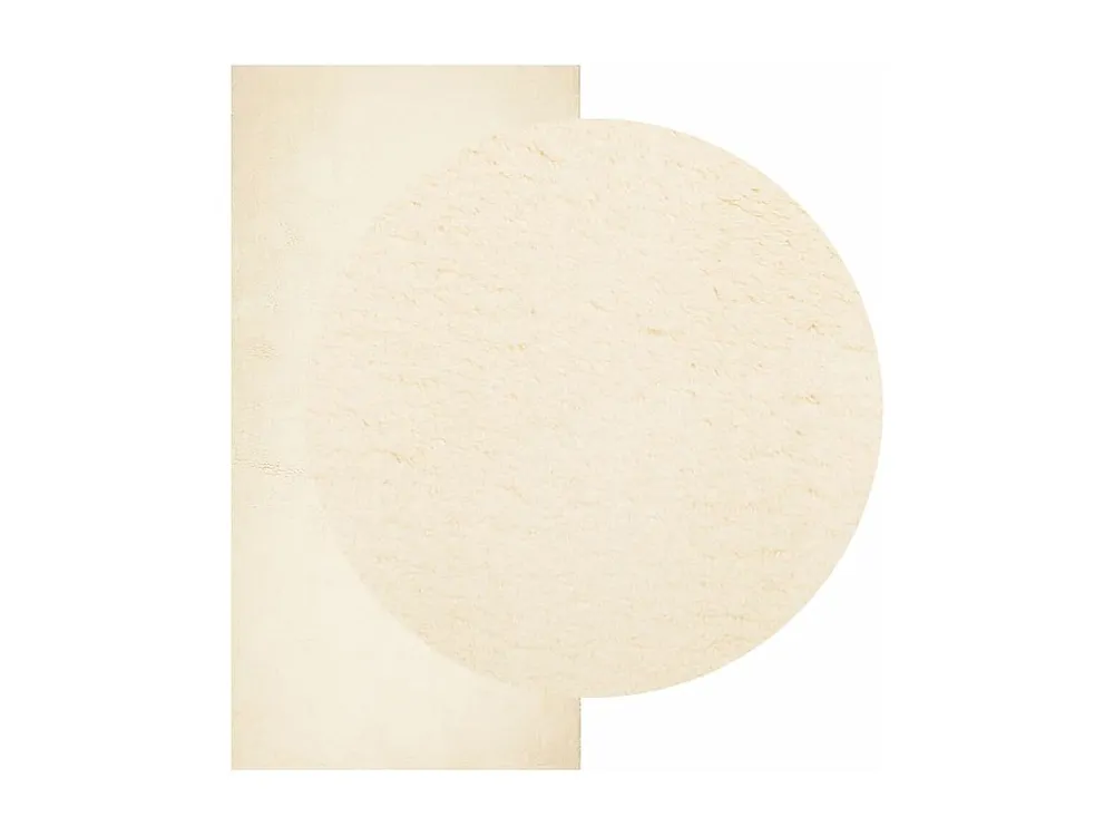 Tapete de pelo curto macio e lavável 100x200 cm cor creme Clicnbuy