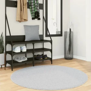 Tapete de pelo curto macio e lavável Ø 120 cm cinzento Clicnbuy