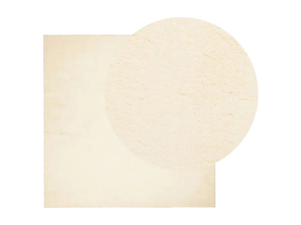 Tapete de pelo curto macio e lavável 120x120 cm cor creme Clicnbuy