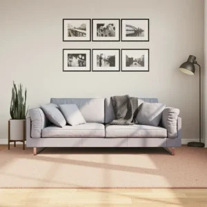 Tapete de pelo curto macio e lavável 160x230 cm rosa-pálido Clicnbuy