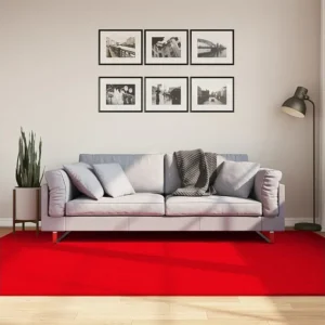 Tapete de pelo curto macio e lavável 160x230 cm vermelho Clicnbuy
