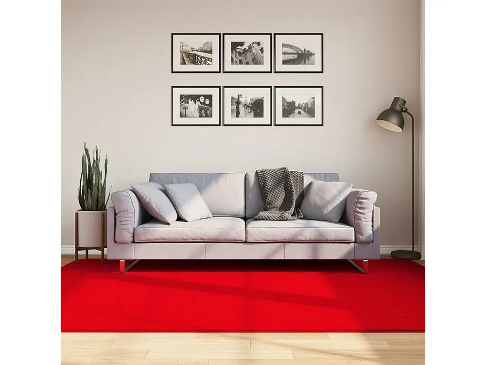 Tapete de pelo curto macio e lavável 160x230 cm vermelho Clicnbuy