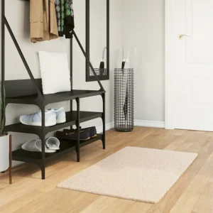 Tapete de pelo curto macio e lavável 60x110 cm bege Clicnbuy