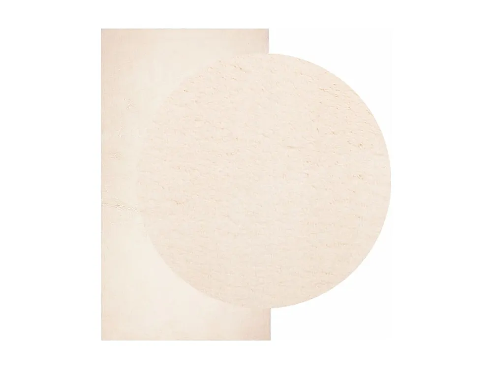 Tapete de pelo curto macio e lavável 60x110 cm bege Clicnbuy
