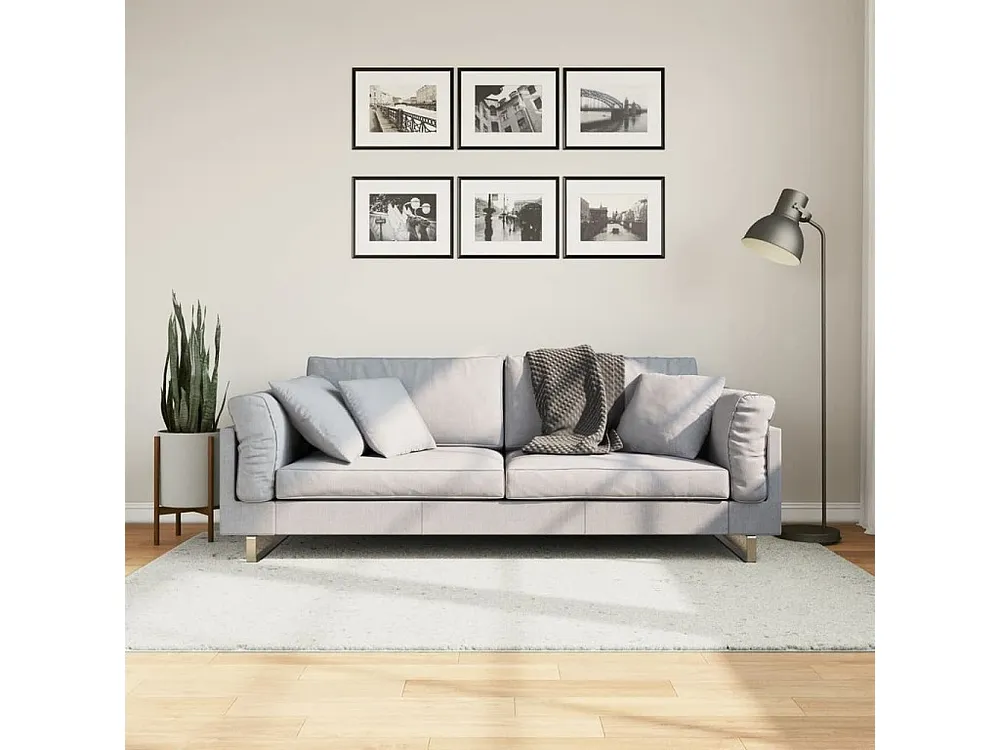 Tapete de pelo curto OVIEDO 140x200 cm creme Clicnbuy