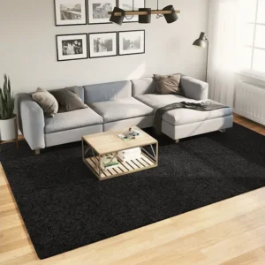 Tapete de pelo curto OVIEDO 240x340 cm preto Clicnbuy