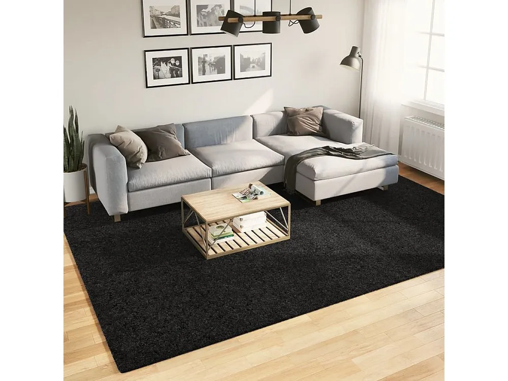 Tapete de pelo curto OVIEDO 240x340 cm preto Clicnbuy