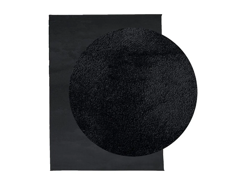 Tapete de pelo curto OVIEDO 240x340 cm preto Clicnbuy