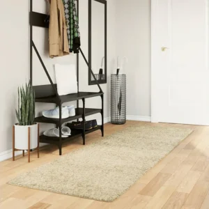 Tapete shaggy de pelo alto 80x250 cm dourado Clicnbuy