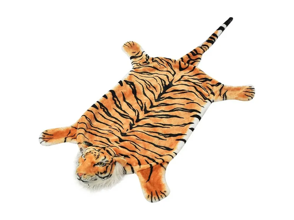 Tapete tigre de pelúcia 144 cm castanho Clicnbuy