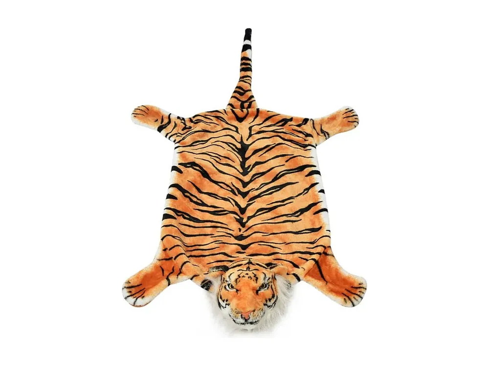 Tapete tigre de pelúcia 144 cm castanho Clicnbuy